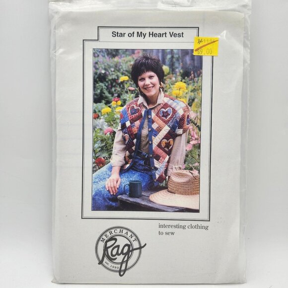 Rag Merchant Jackets & Blazers - Rag Merchant Star Of My Heart Vest Sewing Pattern Quilt 1994 Jill Abeloe Mead
